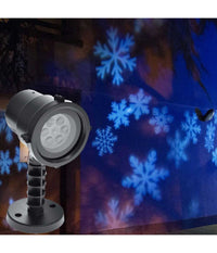 Proiettore Laser Led Rgb Natale Esterno Giochi Luce Fiocchi Di Neve Bianco         