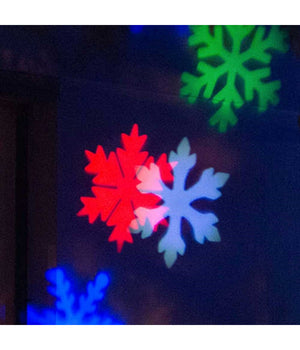 Proiettore Laser Led Rgb Natale Esterno Giochi Luce Fiocchi Di Neve Multicolore         