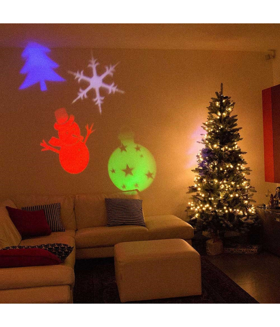 Proiettore Laser Led Rgb Natale Per Esterno Giochi Di Luce Disegni Natalizi         