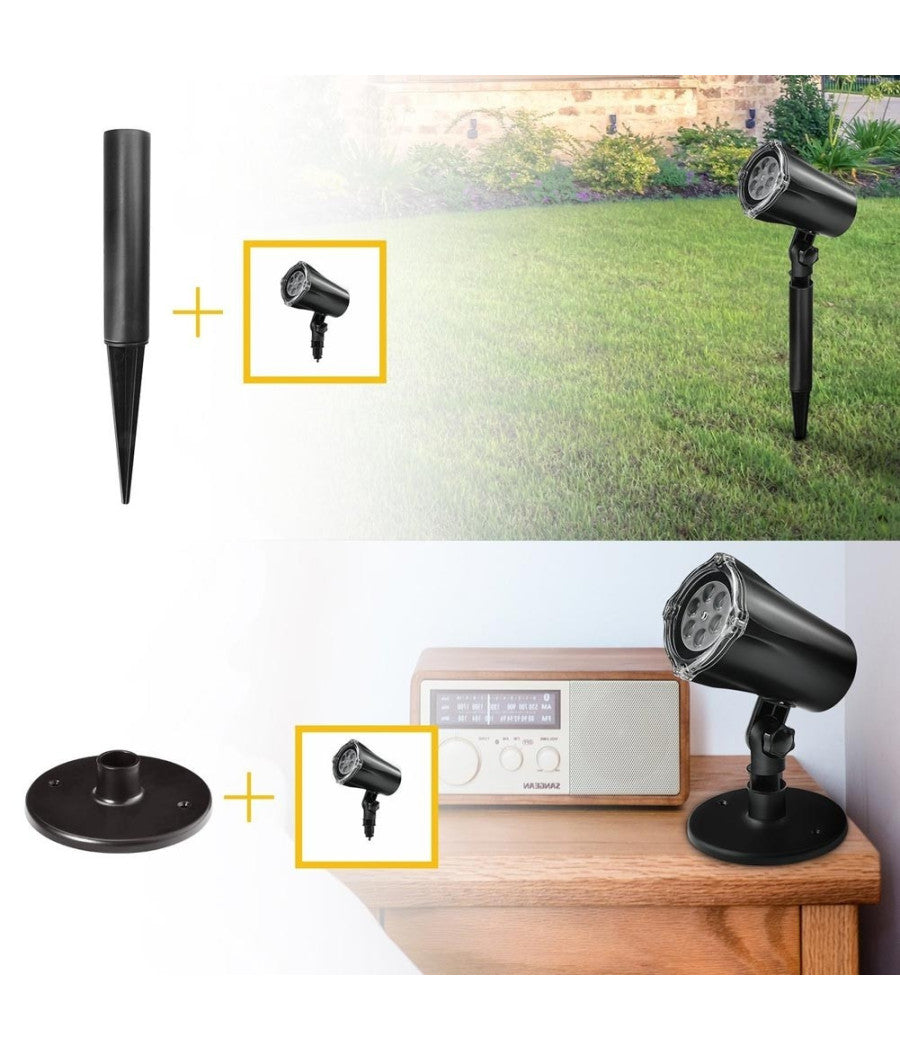 Proiettore Laser Natale Per Esterno Giardino Neve Albero Natale Stella Luci Led         