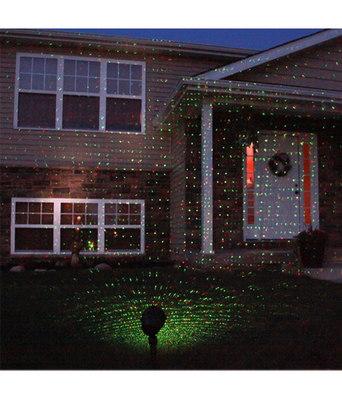 Proiettore Luci Laser Da Esterno Su Picchetto Fantasia Punti Addobbo Natale         