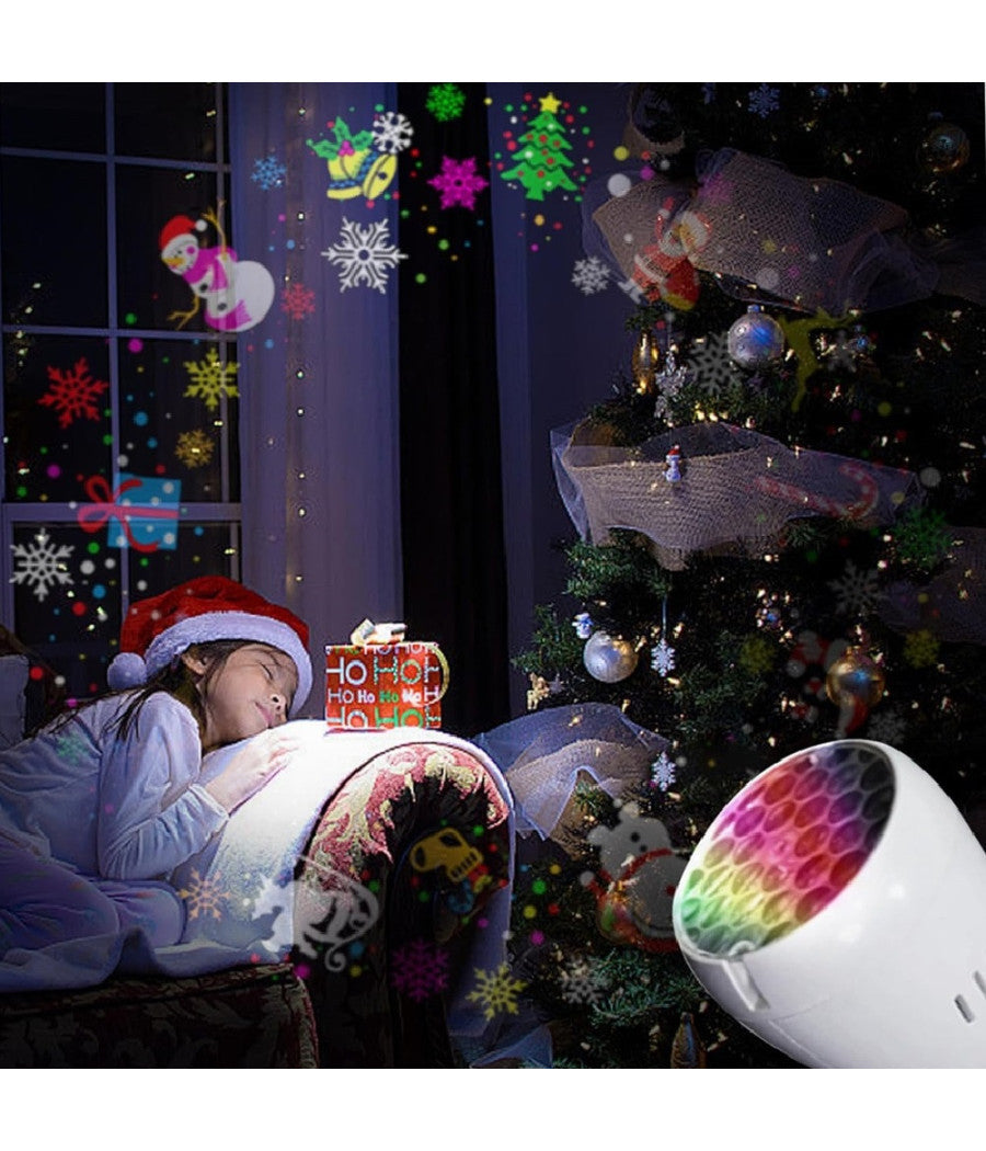 Proiettore Luci Rotazione Automatica E27 Da 4w Per Esterni Decorazioni Natalizie         