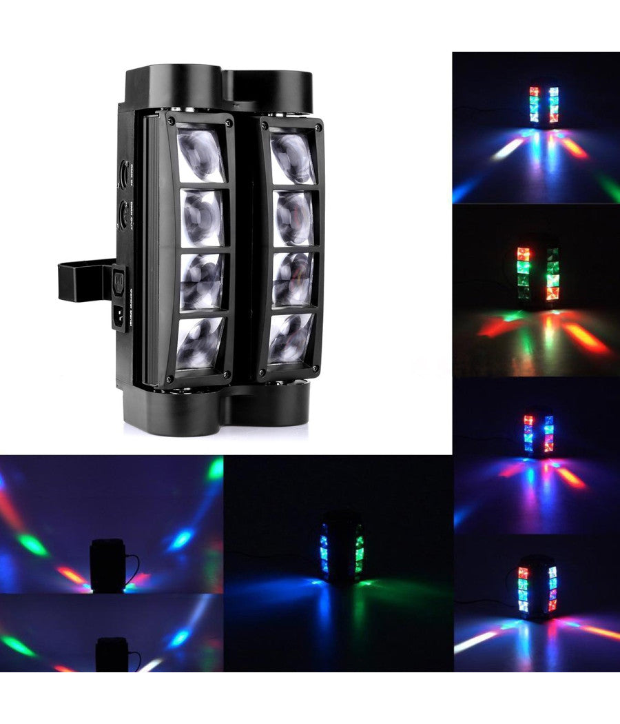 Proiettore Mini Spider Testa Mobile Spot Light Dmx 512 Rgb Dj Discoteca 40w         