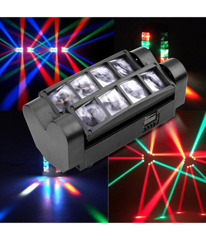 Proiettore Mini Spider Testa Mobile Spot Light Dmx 512 Rgb Dj Discoteca 40w         
