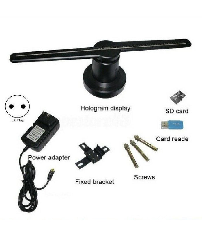 Proiettore Olografico 3d Led Fan Insegna Pubblicitaria Wifi Luminosa         