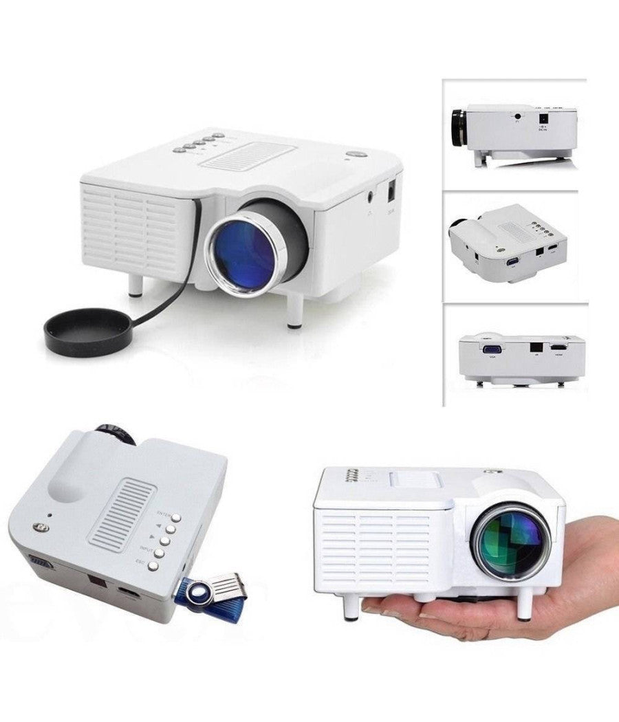 Proiettore Portatile Led Videoproiettore Mini Home Cinema Pc Vga/usb/sd/av/hdmi         