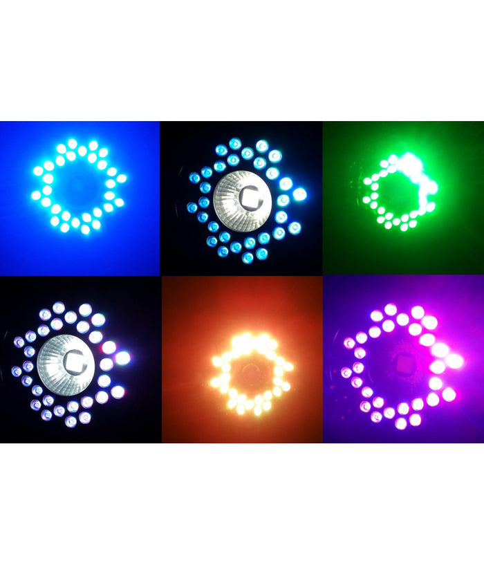 Proiettore Rgbw Faro Led Cob Dmx Rgbw 31 Led Strobo Effetto Disco Faretto Luce         