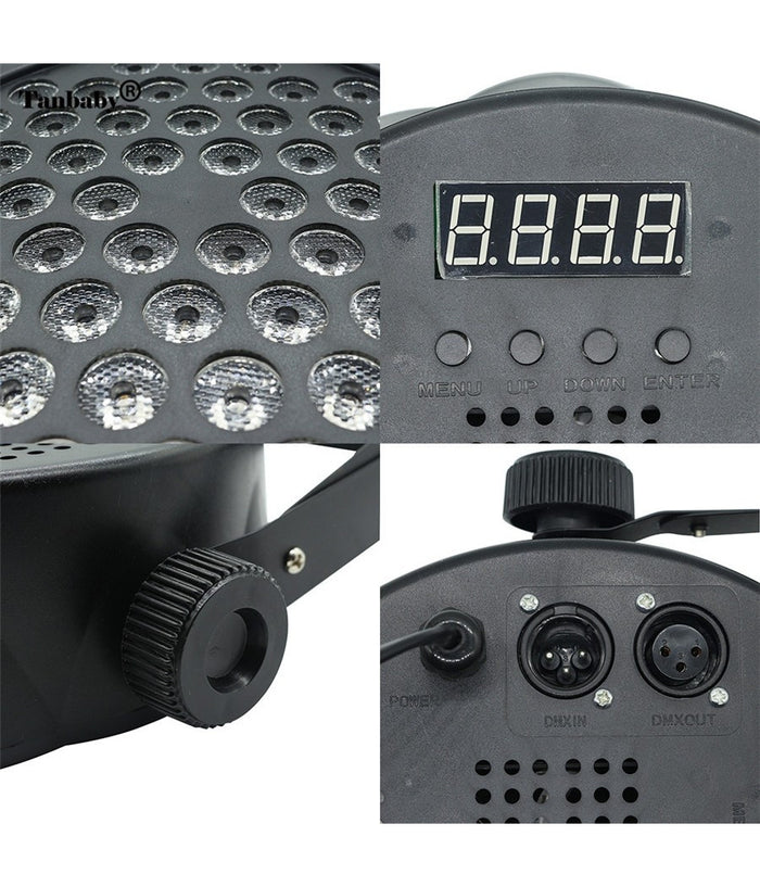 Proiettore Slim Dmx512 Effetto Luce Flat Par Light Rgb+w Alta Luminosita 54 Led         