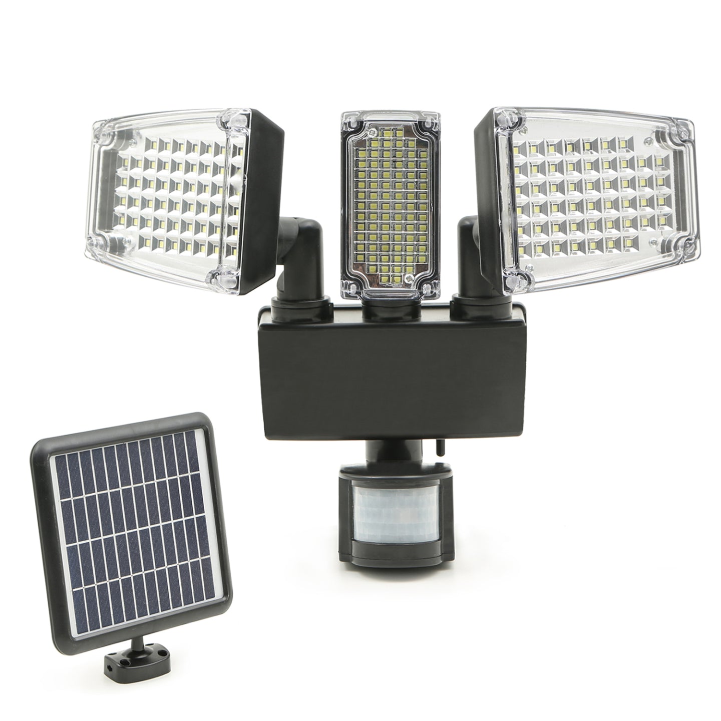 IDMarket - Proiettore solare 3 teste 178 LED rilevatore di movimento