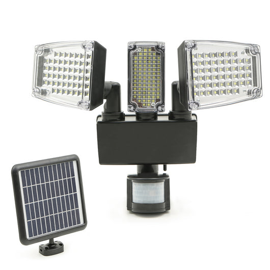 IDMarket - Proiettore solare 3 teste 178 LED rilevatore di movimento