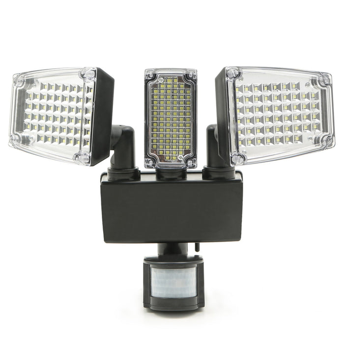 IDMarket - Proiettore solare 3 teste 178 LED rilevatore di movimento