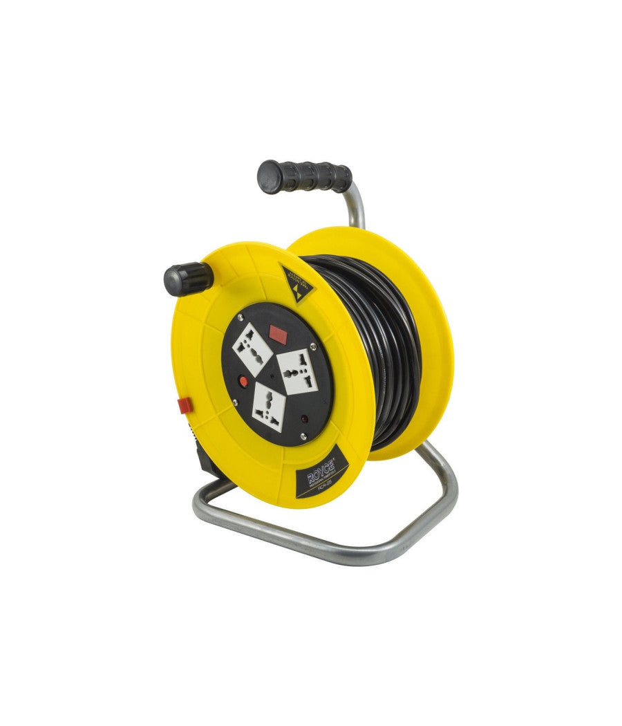 Prolunga Avvolgicavo Elettrico Presa Schuko 3 Prese Cavo 50 Mt Metri Rcr-50         