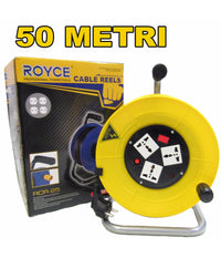 Prolunga Avvolgicavo Elettrico Presa Schuko 3 Prese Cavo 50 Mt Metri Rcr-50         