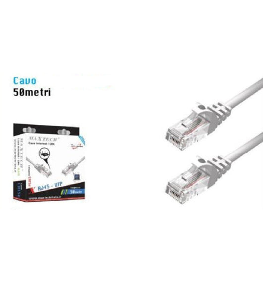 Prolunga Cavi Ethernet Rete Lan Per Internet Rj45 Cat5 50mt Maxtech Cat5-lan50m         
