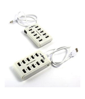 Prolunga Ciabatta Hub 10 Porte Usb 2.0 Multipresa Moltiplicatore 10 Porte Usb         