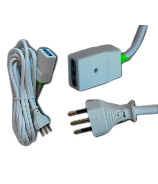 Trade Shop - Prolunga Corrente Elettrica Cavo 3 5 10 Metri 220v Bipasso Spina Italiana Presa -    -5 Mt   -
