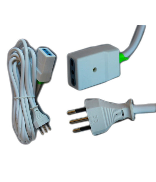 Prolunga Corrente Elettrica Cavo 3 5 10 Metri 220v Bipasso Spina Italiana Presa         