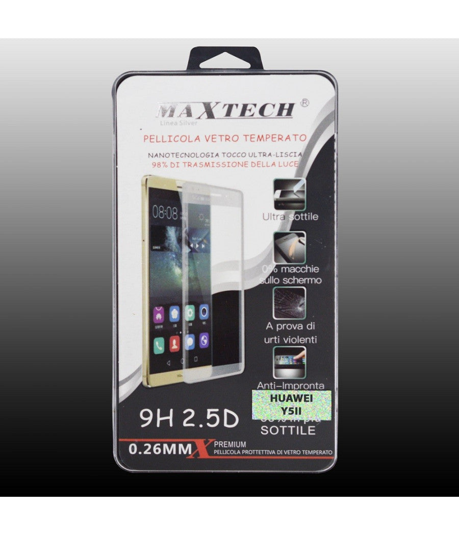 Protettore Di Vetro Per Huawei Y5 Ii Pellicola Temperato Salva Schermo Maxtech P-y5ii         