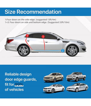 Protezione Portiera Auto Forma A U Bordi Antigraffio Strisce Protezione Nero 5mt         