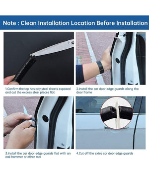 Protezione Portiera Auto Forma A U Bordi Antigraffio Strisce Protezione Nero 5mt         