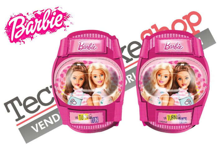 Protezioni Ginocchiere + Gomitiere  per Bambini Bici Monopattino Skate Dino Bikes Barbie
