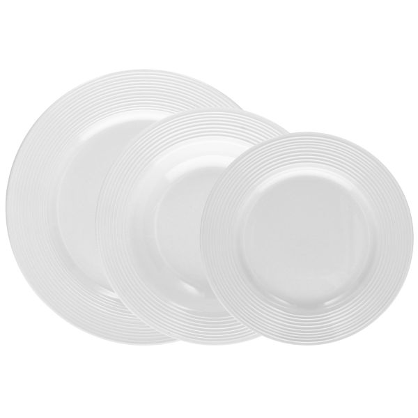 Servizio piatti 18 pezzi Circles Bianco