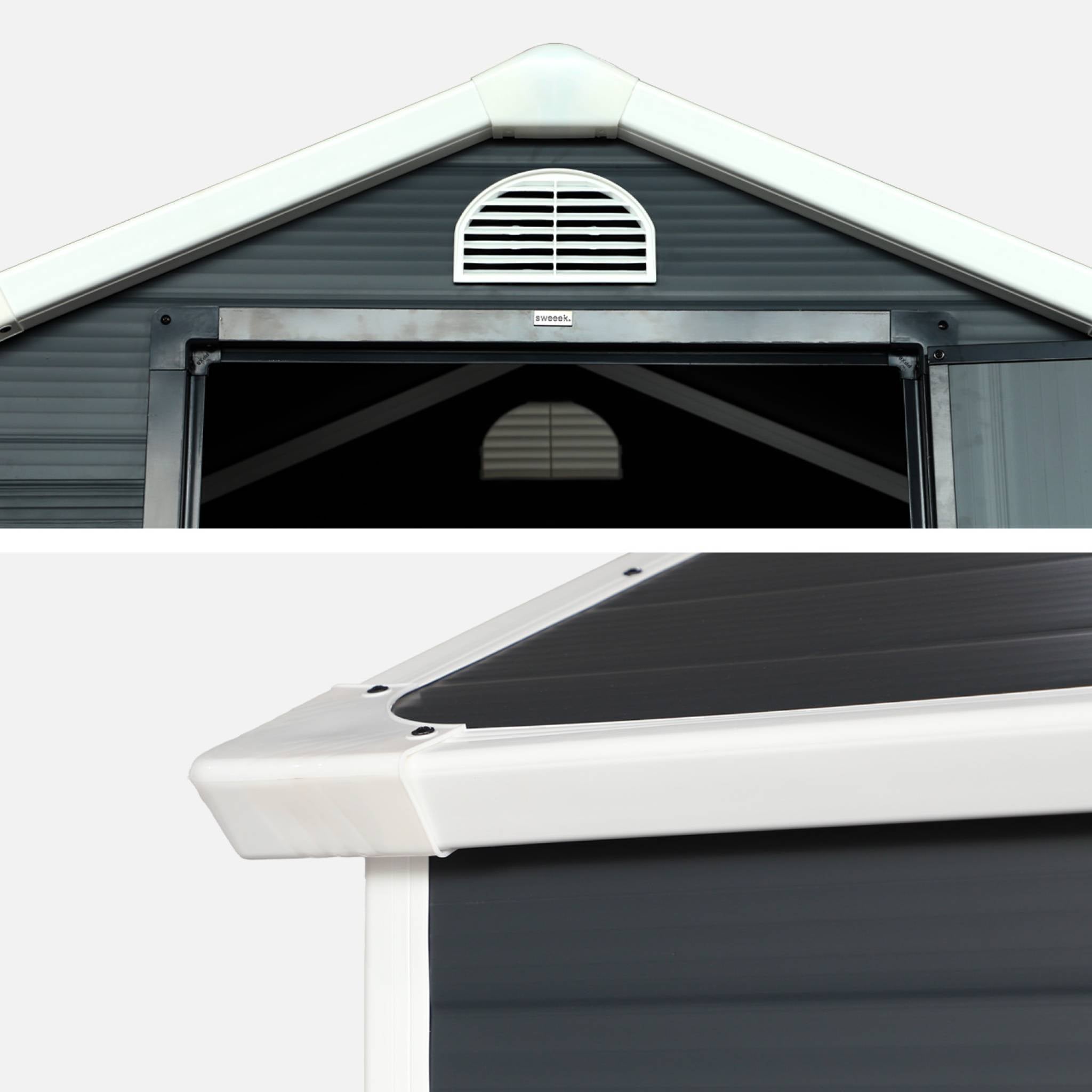 Casetta da giardino in plastica, struttura in alluminio, 1.39m²,