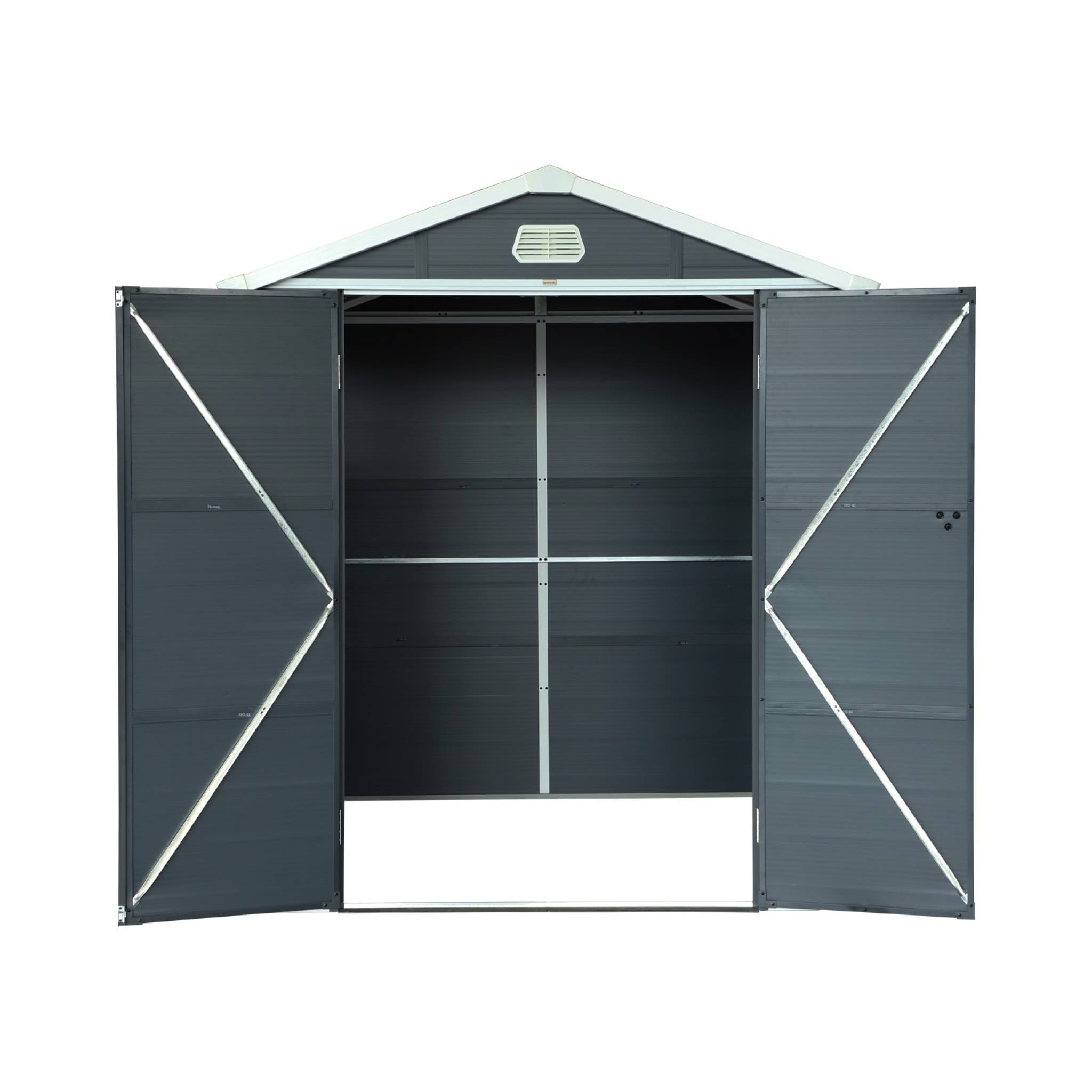 Casetta da giardino in plastica, struttura in alluminio, 3.65m²,