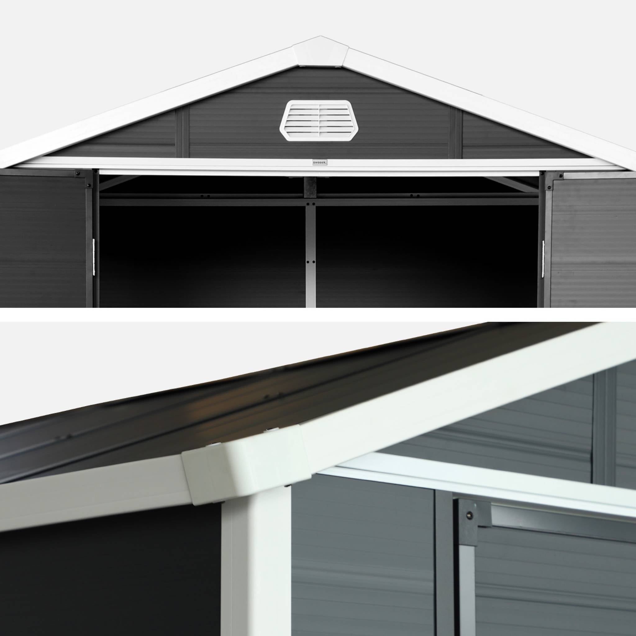 Casetta da giardino in plastica, struttura in alluminio, 3.65m²,