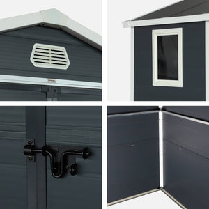 Casetta da giardino in plastica, struttura in alluminio, 3.65m²,