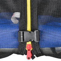 Trampolino Elastico da Esterno, Tappeto Elastico per Bambini e Adulti da Giardino con Rete di Sicurezza, Scaletta e Bordo Imbottito, Giochi da Giardino e Casa, Ø244x240cm, Blu e Nero