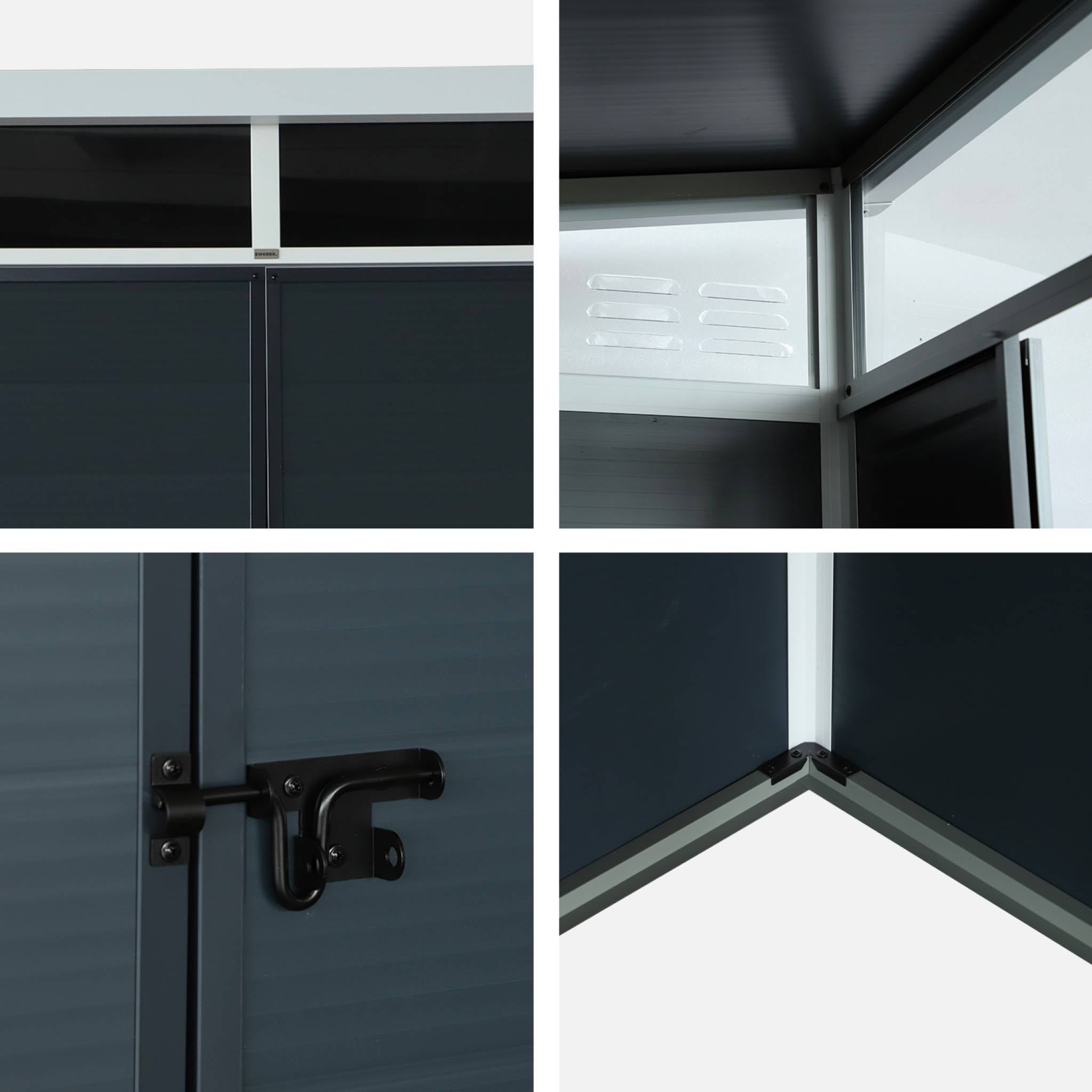 Casetta da giardino in plastica con struttura in alluminio, 4.55m²,