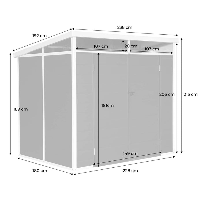 Casetta da giardino in plastica con struttura in alluminio, 4.55m²,