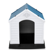 Cuccia per cani da interno ed esterno 877 x 785 x 815 cm impermeabile e ventilata stile elegante PP blu e bianco 20_0012927