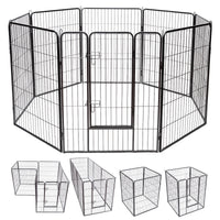 Recinto per animali con 8 pannelli di metallo da interno ed esterno, Gabbia portatile per cane 100x80cm-Cancelli