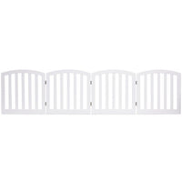 Barriera di sicurezza per cani in legno pieghevole autoportante 4 lati 246 x 61 cm bianco 20_0001872
