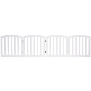 Barriera di sicurezza per cani in legno pieghevole autoportante 4 lati 246 x 61 cm bianco 20_0001872