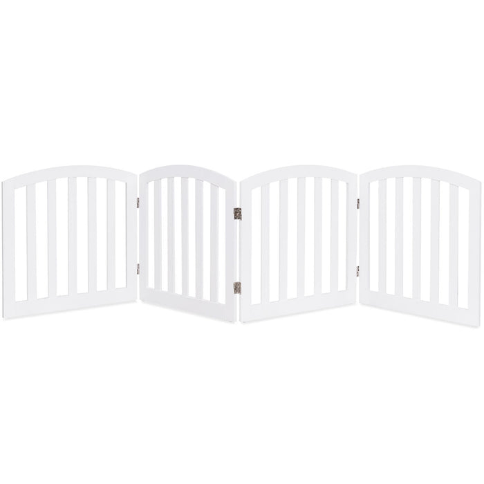 Barriera di sicurezza per cani in legno pieghevole autoportante 4 lati 246 x 61 cm bianco 20_0001872