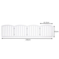 Barriera di sicurezza per cani in legno pieghevole autoportante 4 lati 246 x 61 cm bianco 20_0001872