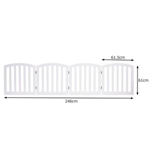 Barriera di sicurezza per cani in legno pieghevole autoportante 4 lati 246 x 61 cm bianco 20_0001872