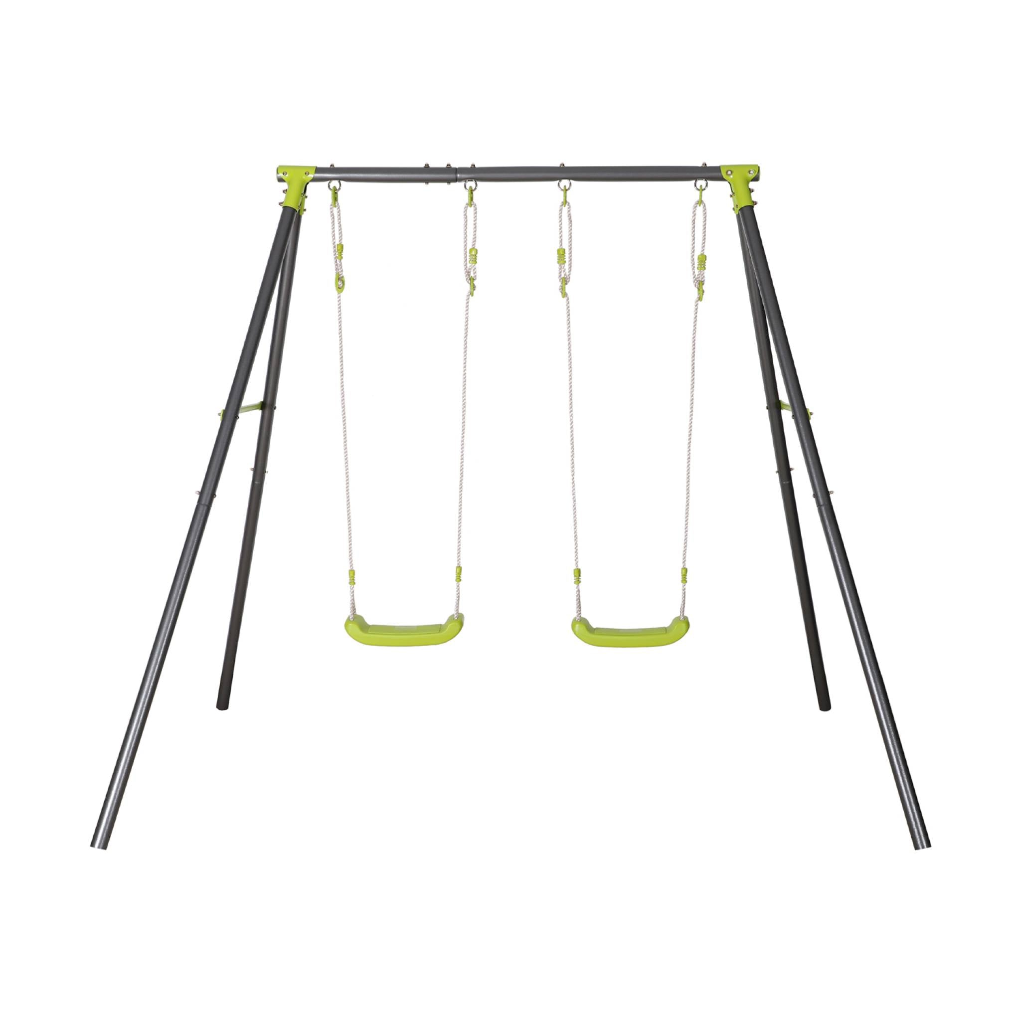 Portico altalena doppio in metallo, noir et vert
