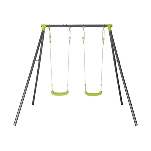 Portico altalena doppio in metallo, noir et vert