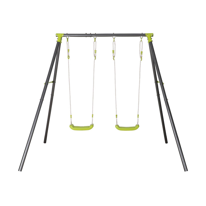 Portico altalena doppio in metallo, noir et vert