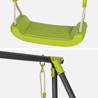 Portico altalena doppio in metallo, noir et vert