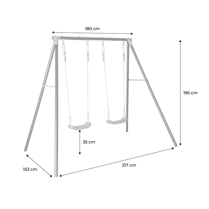 Portico altalena doppio in metallo, noir et vert