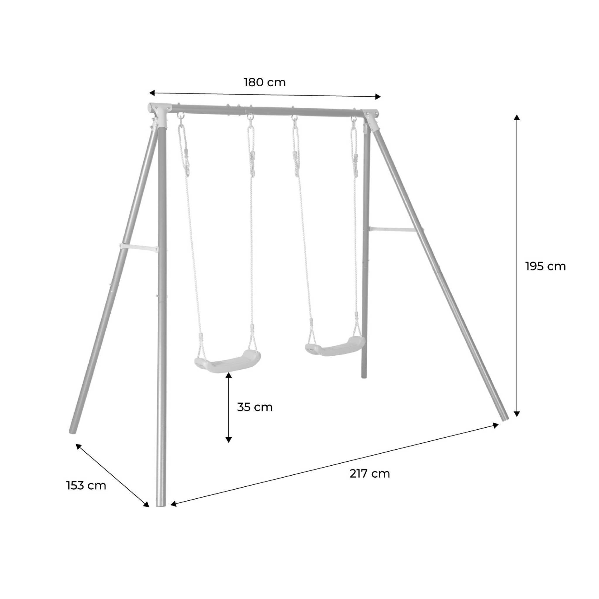 Portico altalena doppio in metallo, noir et vert