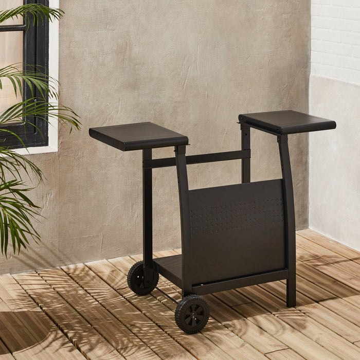 Carrello plancha 2 bruciatori acciaio, nero