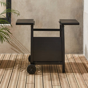 Carrello plancha 2 bruciatori acciaio, nero