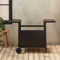 Carrello plancha 3 bruciatori acciaio, nero