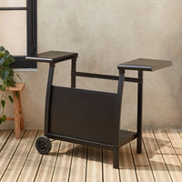 Carrello plancha 3 bruciatori acciaio, nero